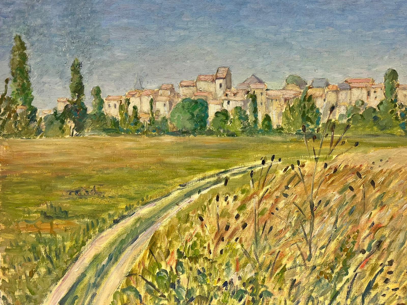 View over Provence Village French Impressionist Oil on Canvas - Painting by Guy Pichon