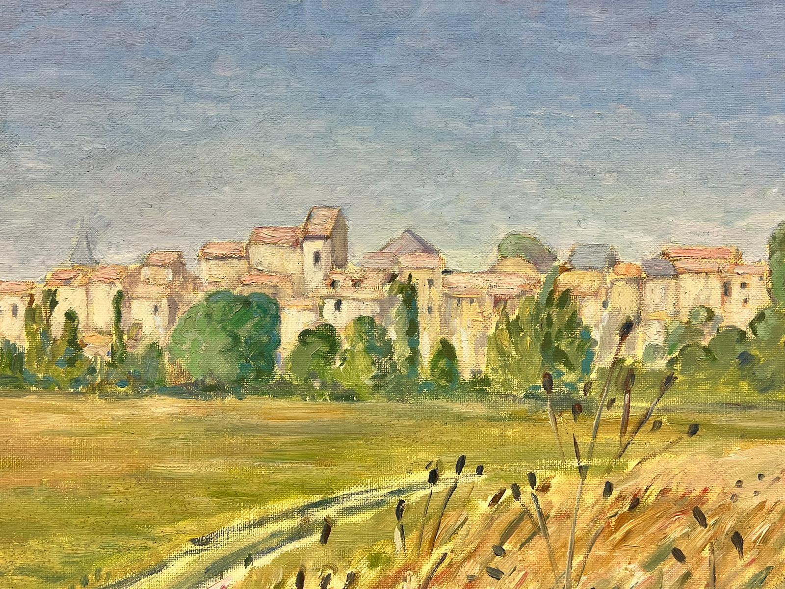Vista hacia el pueblo (Provenza)
de Guy Pichon (francés 1933-2007)
óleo sobre lienzo, sin enmarcar
firmado 
lienzo: 21 x 26 pulgadas

procedencia: colección privada, Francia 
El cuadro está en muy buen estado y presentable.
