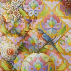 "Flora #11" - Geometric Surrealist Painting - Nude - Arcimboldo