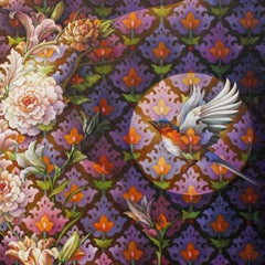 "Flora #13" - Geometric Surrealist Painting - Nude - Arcimboldo