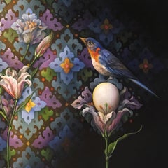 ""Flora #14"" - Geometrisches surrealistisches Gemälde - Nackt - Arcimboldo