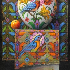 "Flora #3" - Geometric Surrealist Painting - Nude - Arcimboldo