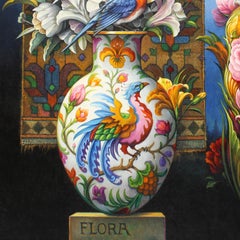 "Flora" - Geometric Surrealist Painting - Nude - Arcimboldo