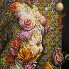 "Floral #5" - Geometric Surrealist Painting - Nude - Arcimboldo