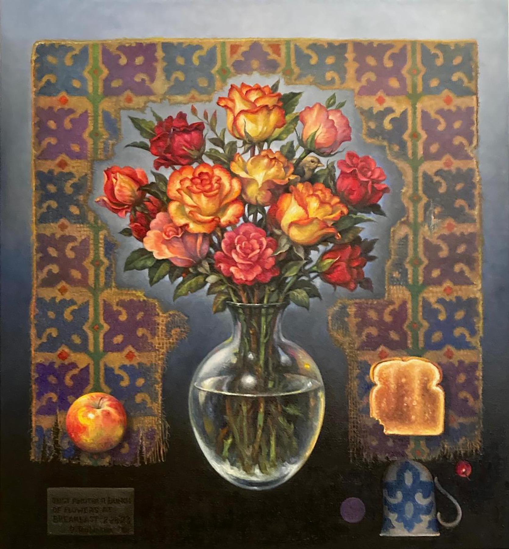 "Just Another Bunch of Flowers at Breakfast" - surrealist still life, flowers