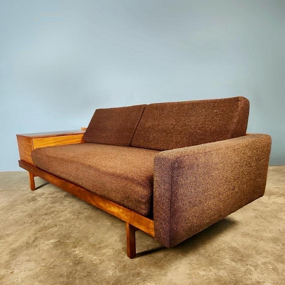 Mid-Century Modern Guy Rogers 1970s Sofa Bed Teak Tweed Mid Century Vintage Retro MCM For Sale