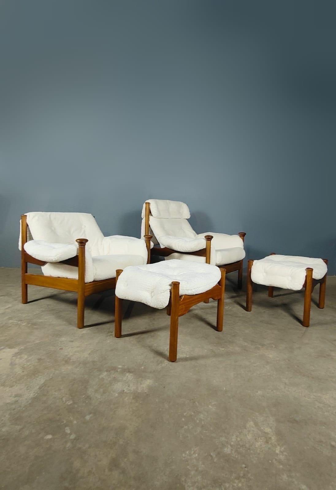 British Guy Rogers Santa Fe ‘Her’ Armchair With Footstool Mid Century Vintage Retro MCM