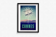 original 1949 poster by Guy Serre for SNCF - Cannes: Où le Soleil est Roi