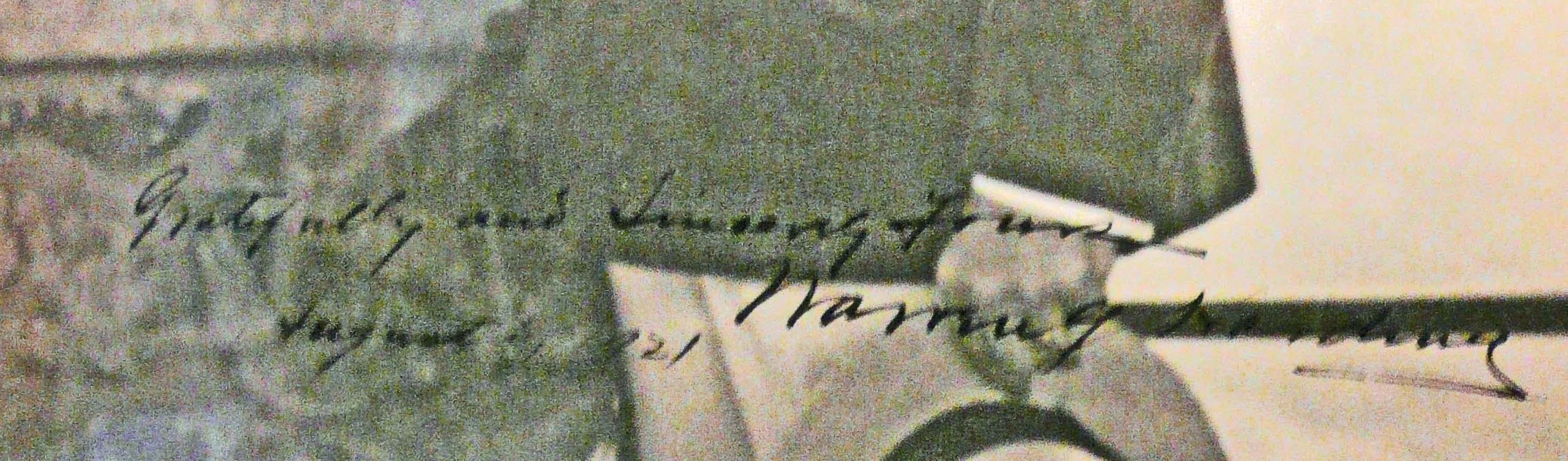 Shorey, Charles Urban.  WARREN G. HARDING SIGNED, INSCRIBED AND DATED PHOTOGRAPH. Original gelatin silver photograph, 1921. 
Inscribed and signed on the photograph, lower center, 