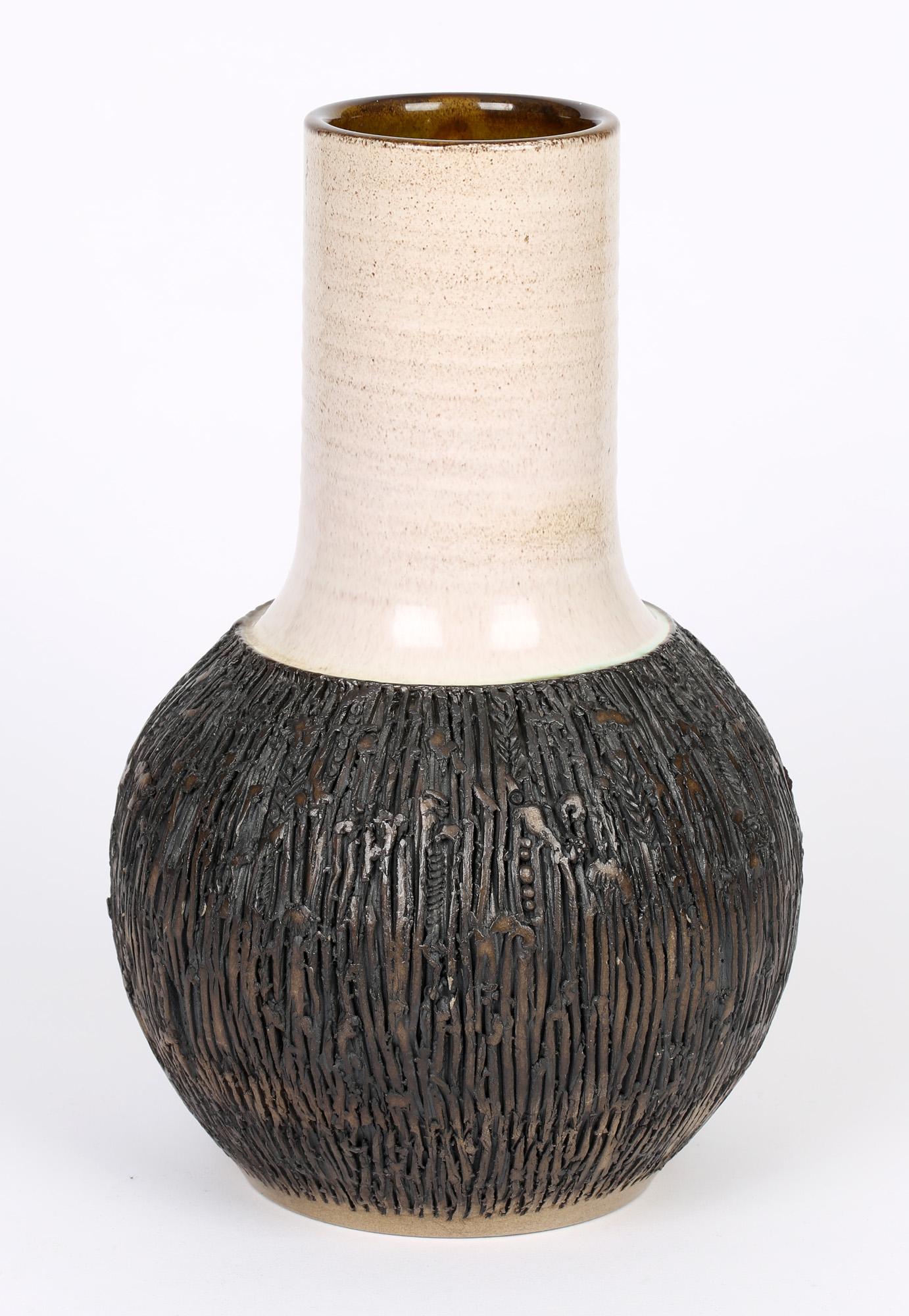 Guy Sydenham Large English Poole Studio Pottery Atlantis Vase For Sale 3