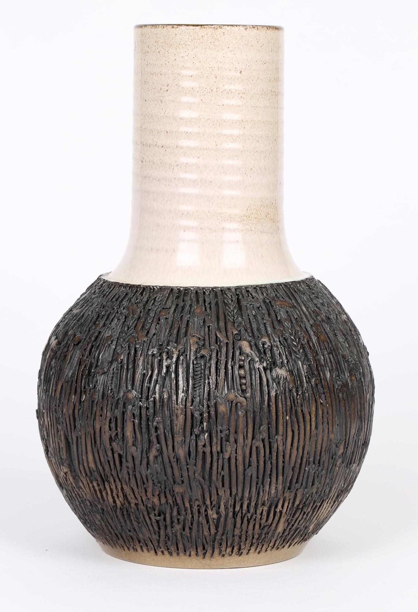 20th Century Guy Sydenham Large English Poole Studio Pottery Atlantis Vase For Sale