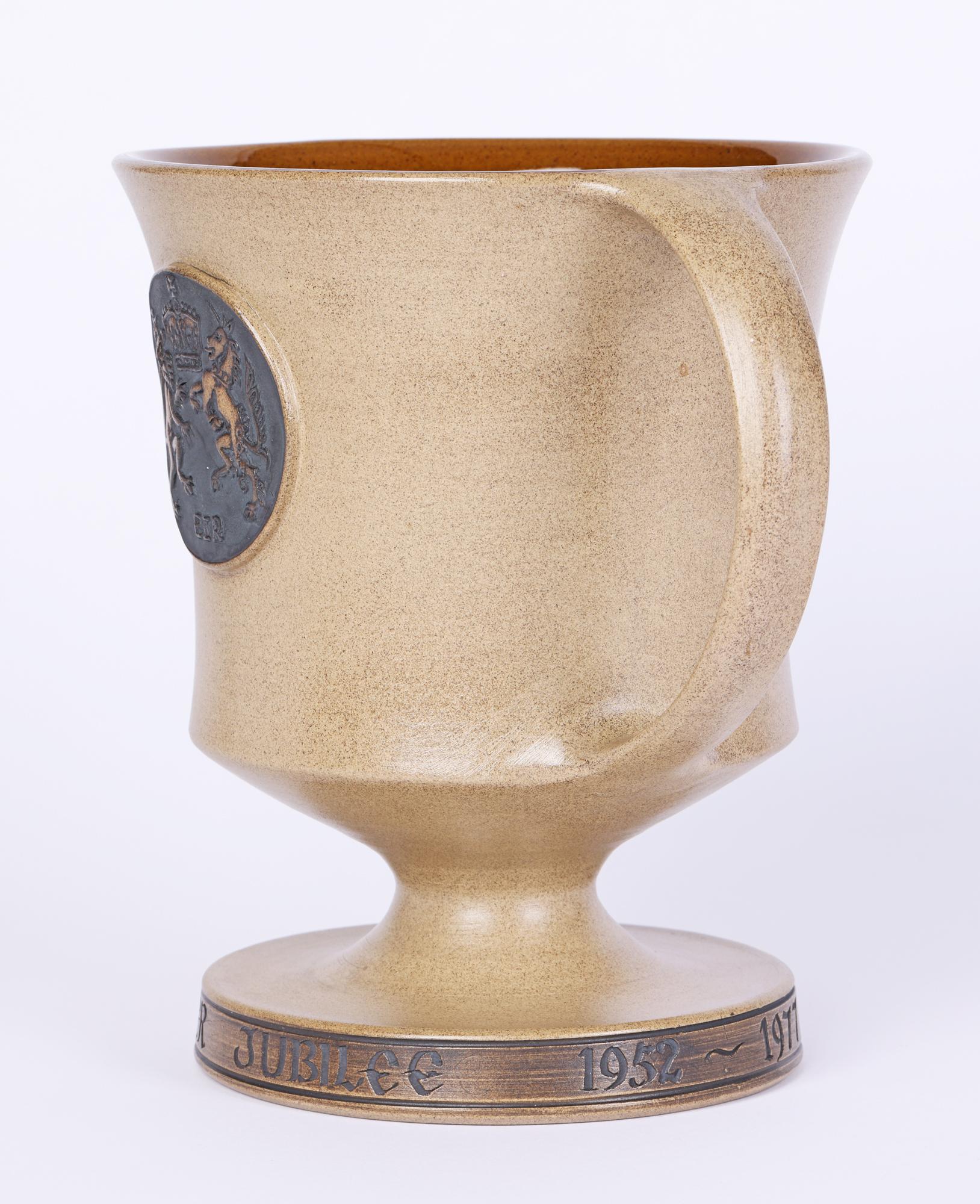 Guy Sydenham Poole Pottery Ltd Edn QEII Silver Jubilee Loving Mug For Sale 3