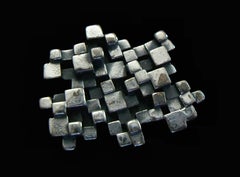 Guy Vidal, Brutalist Pewter Brooch, Signed, Canada 'Quebec', circa 1970s