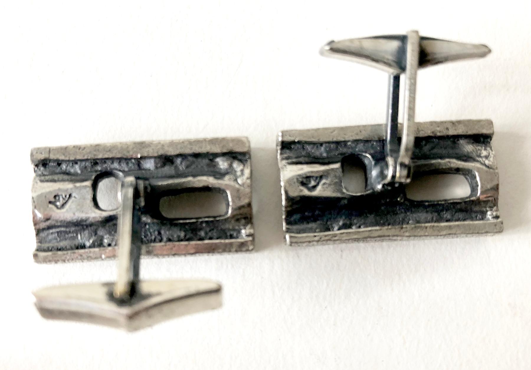 Men's Guy Vidal Pewter Alloy Abstract Canadian Modernist Cufflinks