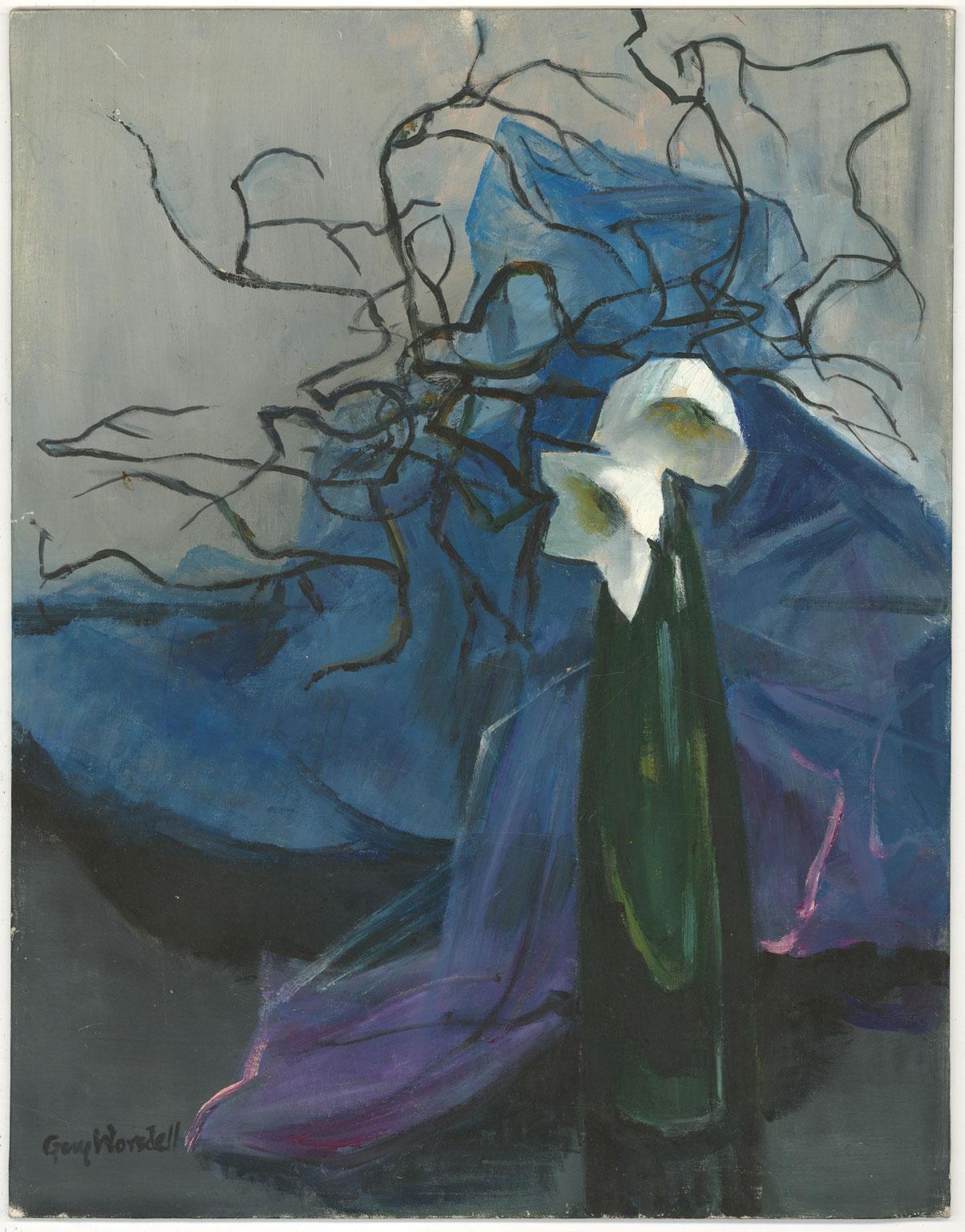 Guy Worsdell (1908-1979) - Olio firmato, Natura morta con fiori 1