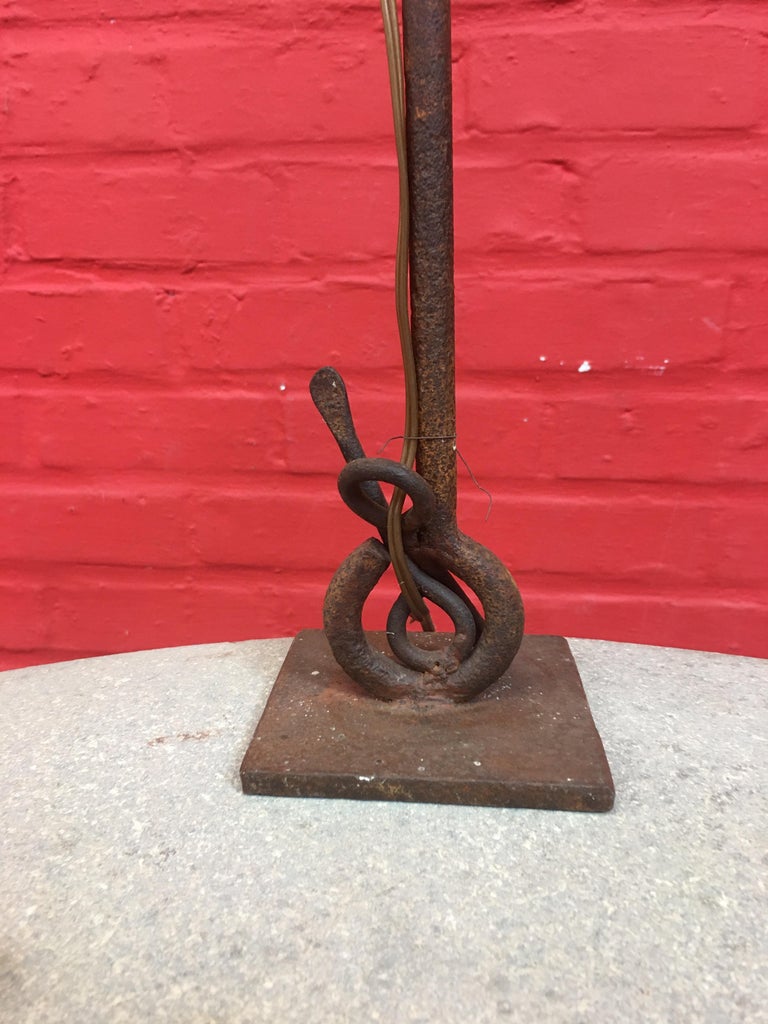 Guylaine Guy '1929' Wrought Iron Sculpture Lamp, circa 1970 For Sale 4
