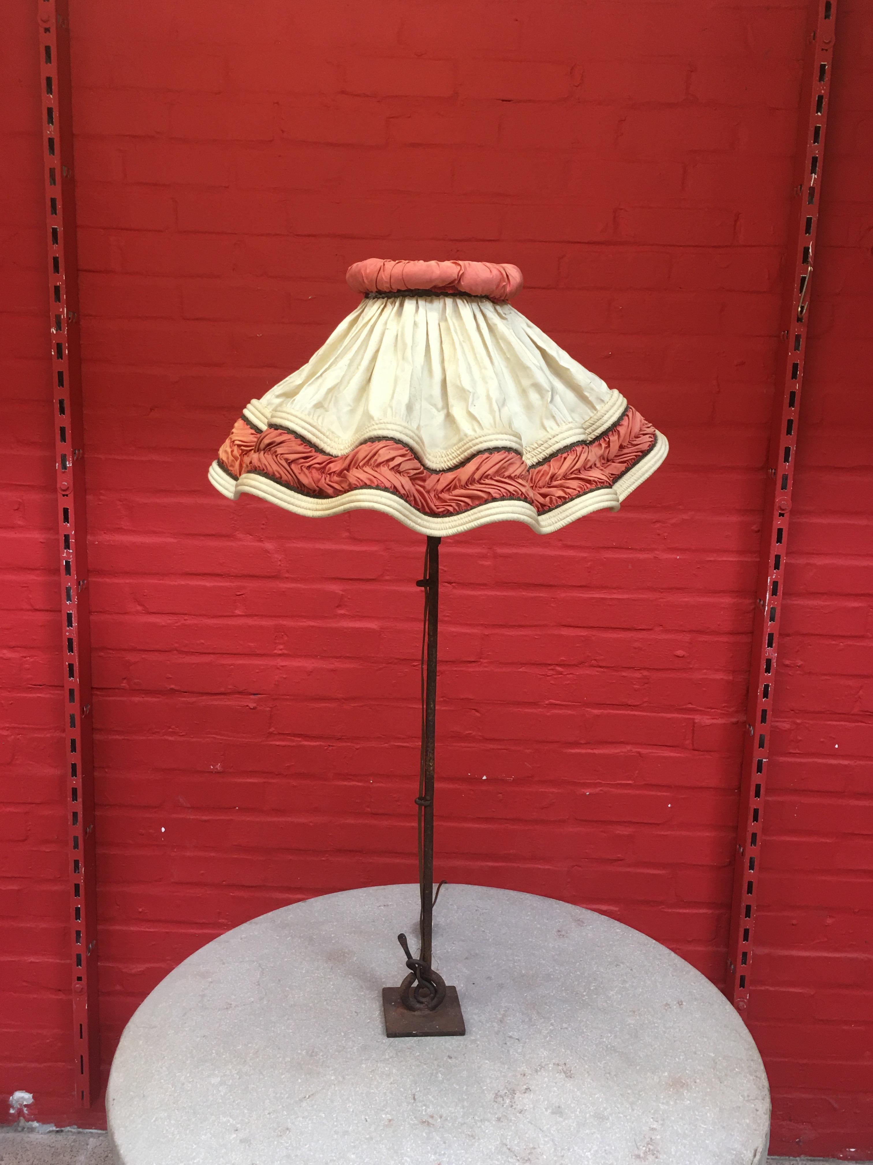 Modern Guylaine Guy '1929' Wrought Iron Sculpture Lamp, circa 1970 For Sale