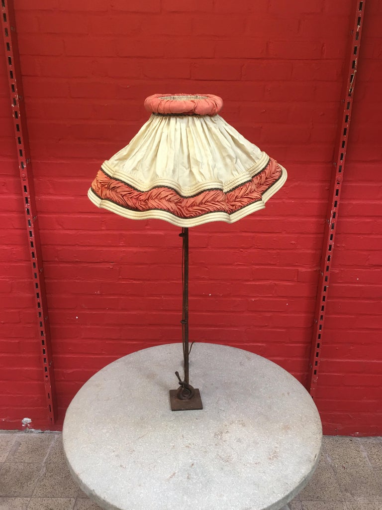 Guylaine Guy '1929' Wrought Iron Sculpture Lamp, circa 1970 For Sale 3