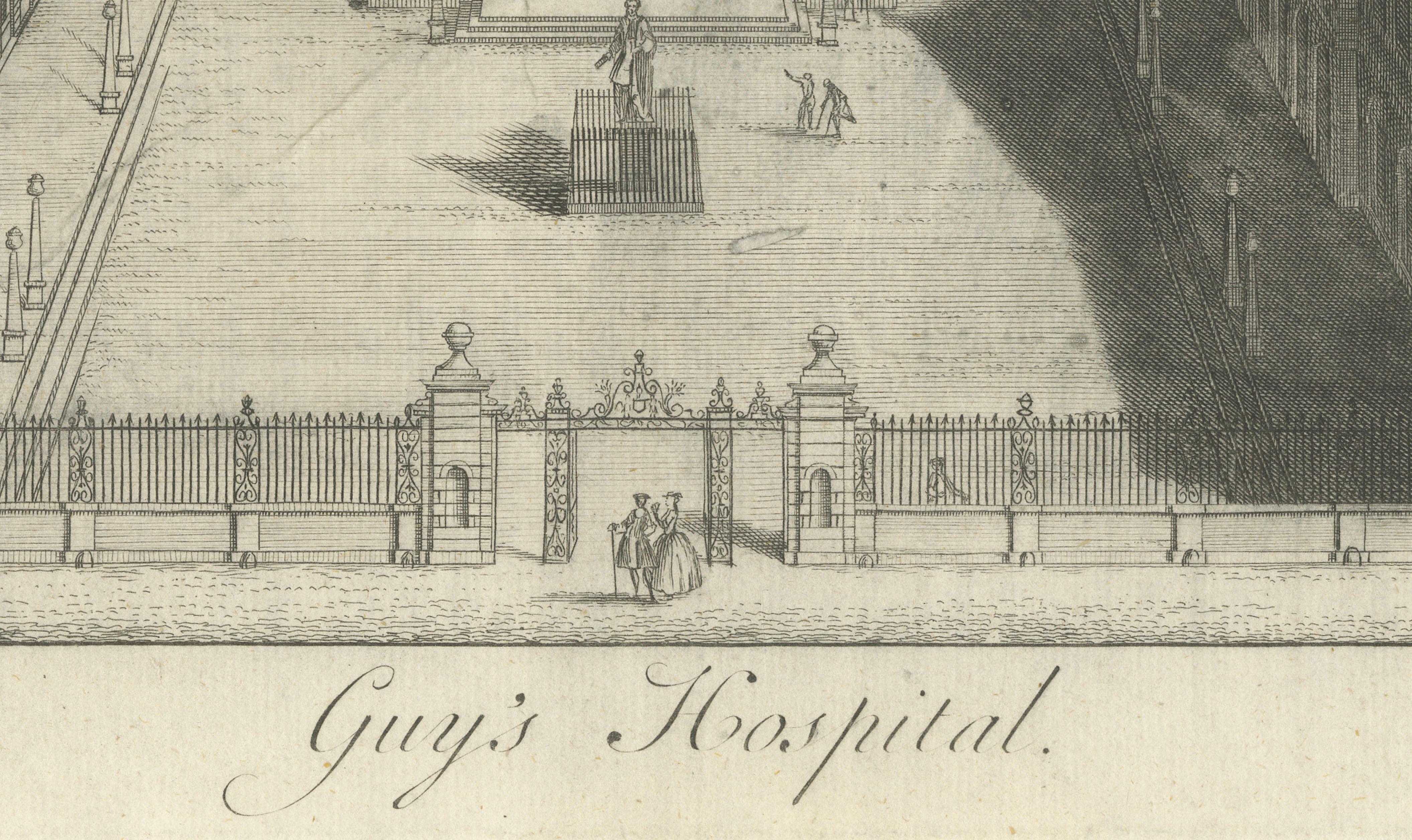Guy’s Hospital London, Bird’s-Eye View, W.H. Toms, c.1739