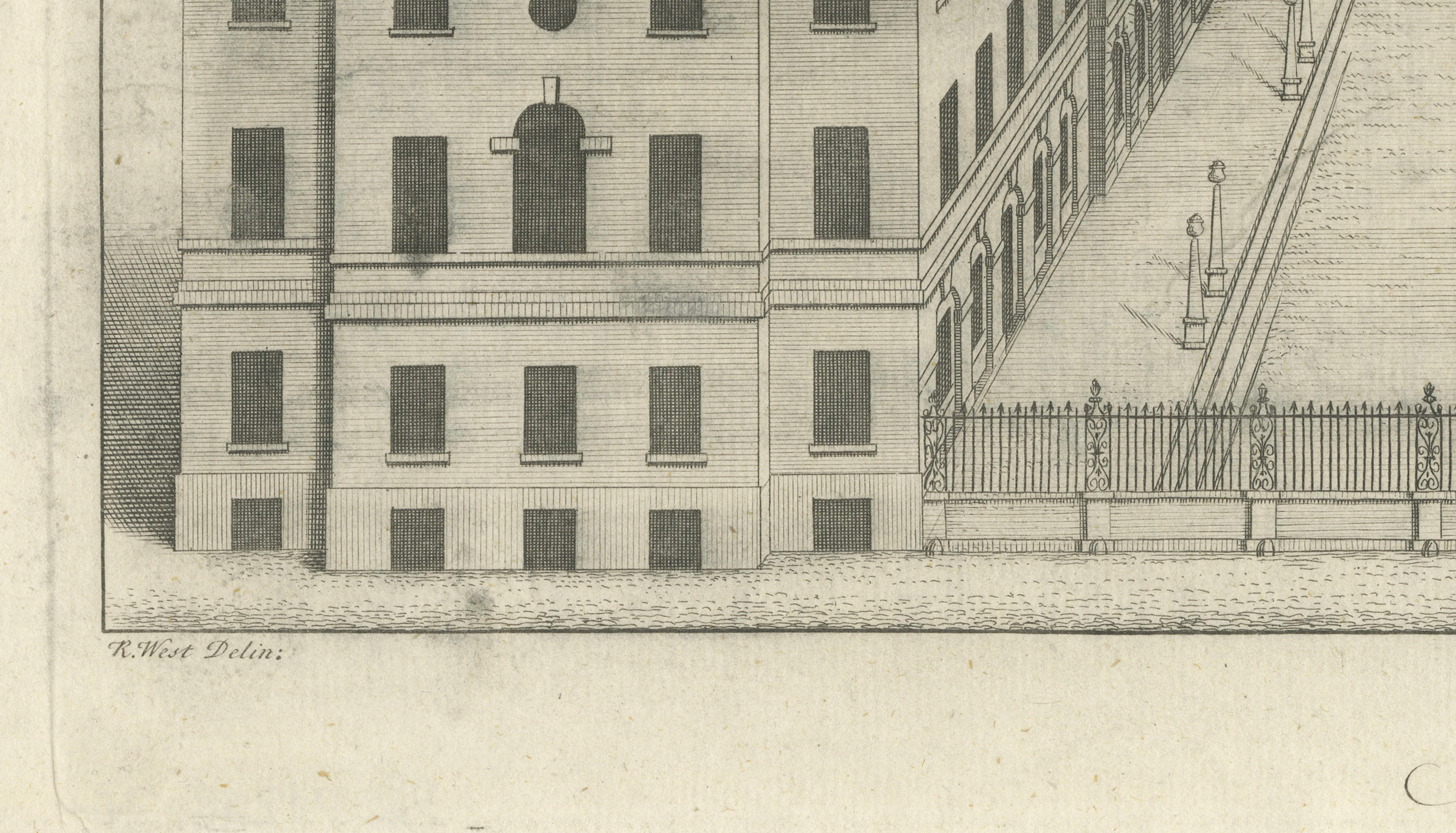 Guy’s Hospital London, Bird’s-Eye View, W.H. Toms, c.1739