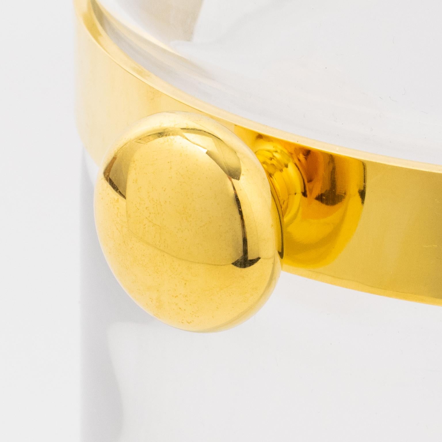 Cubitera para champán Guzzini de cristal y baño de oro, hacia 1970 en venta 4