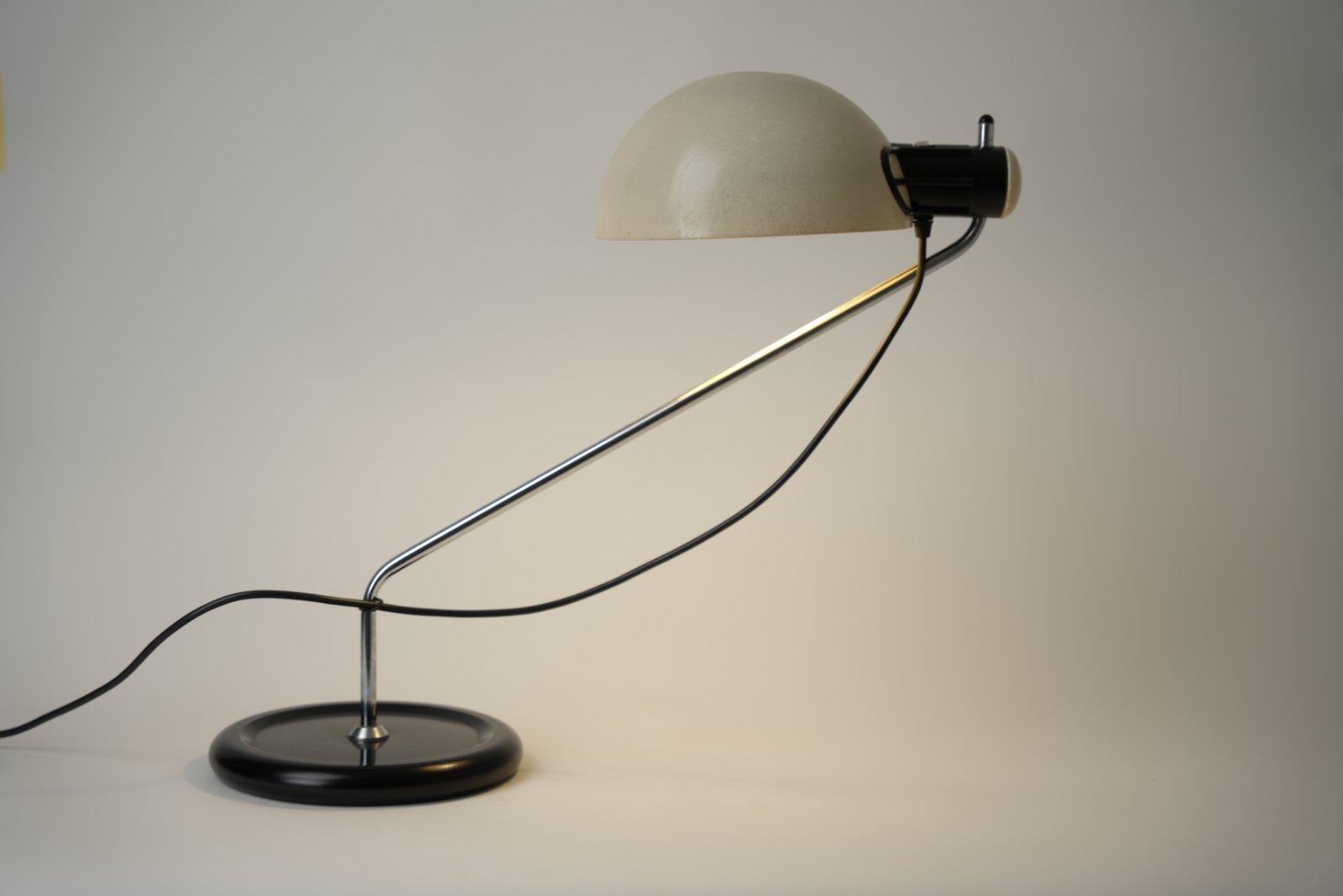 Chrome Guzzini Meblo Tble Lamp By Emilio Fabio Simon 1970s For Sale