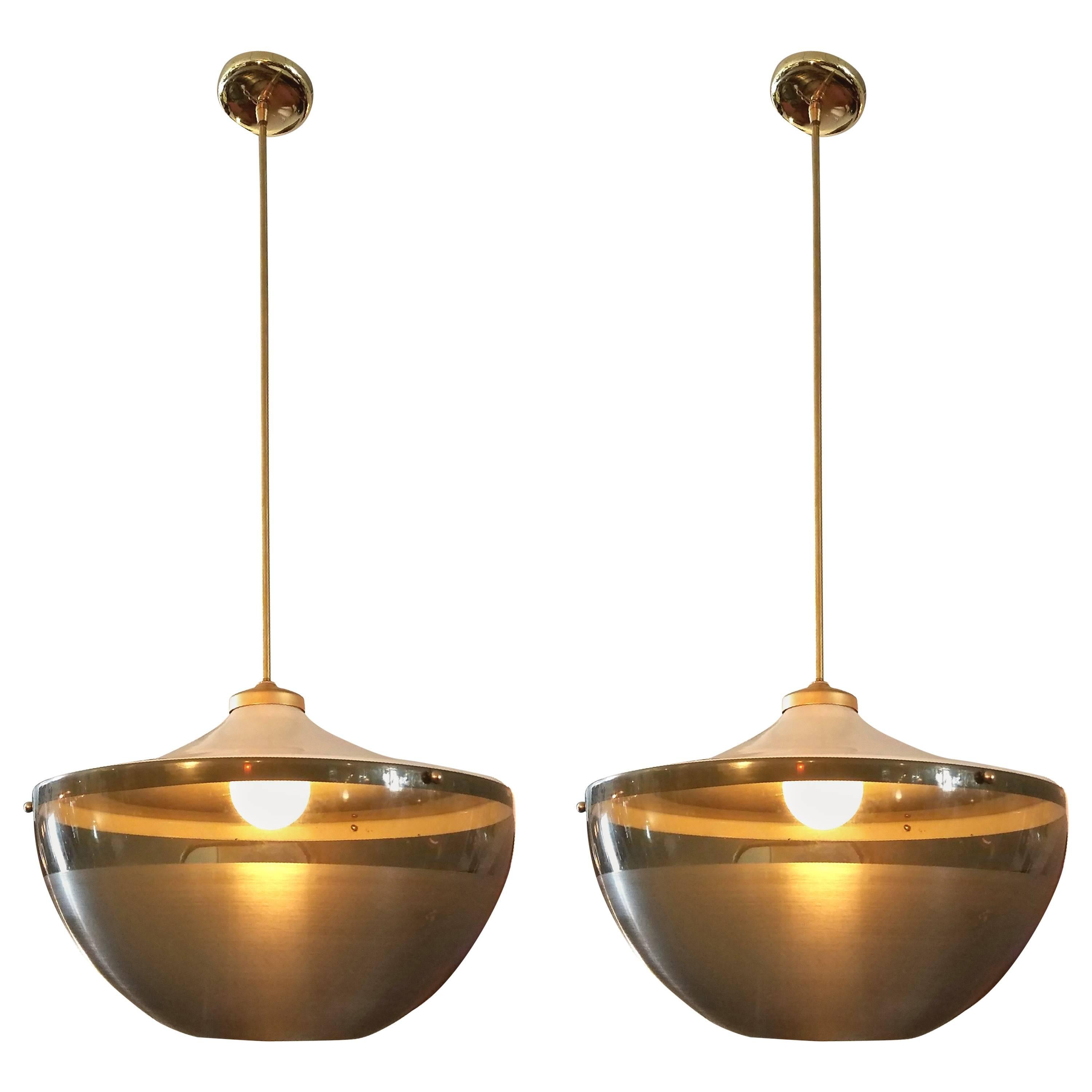 Guzzini Pair of Large Pendant for Meblo 