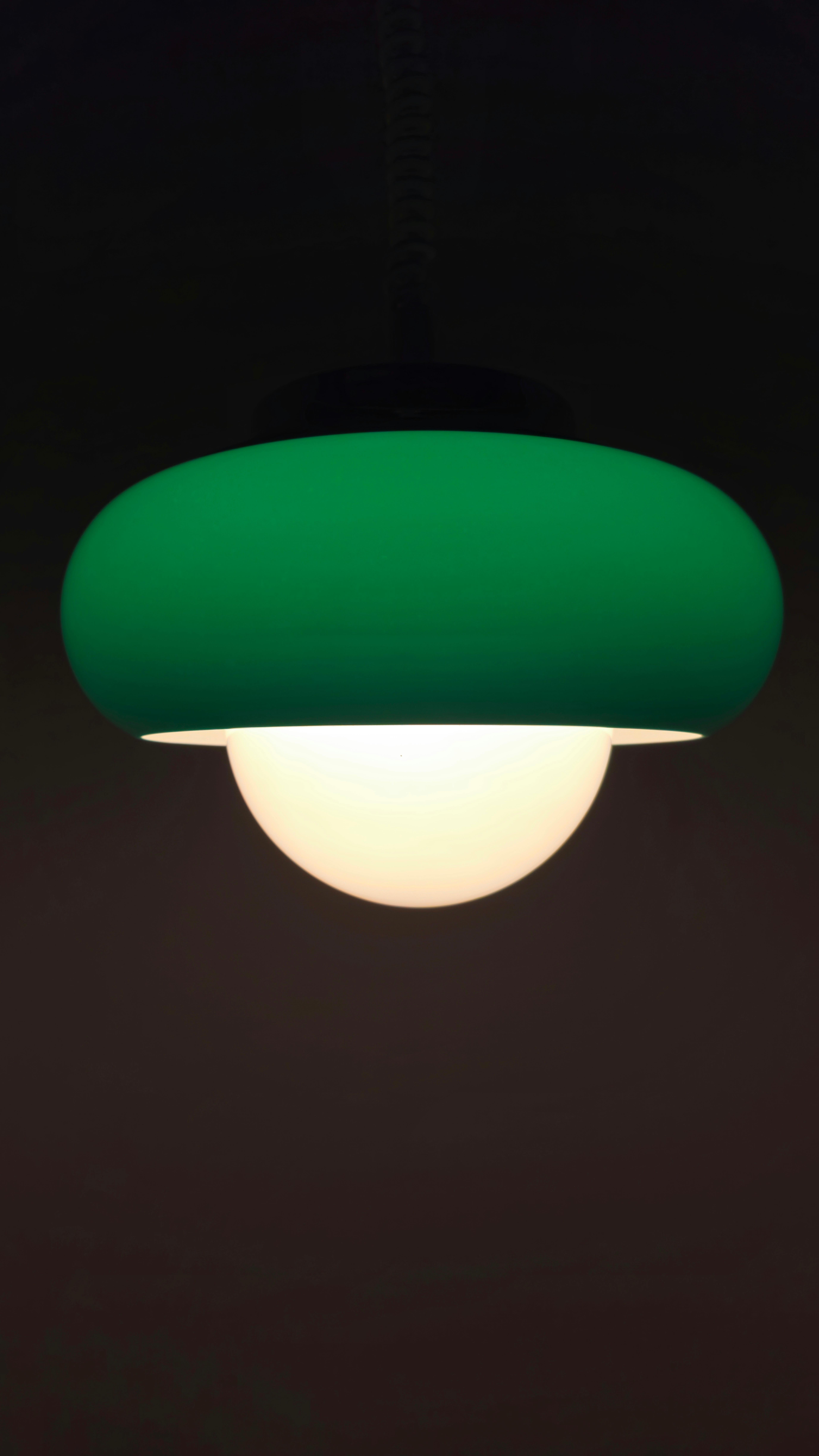 Guzzini Rare lampe à suspension verte en vente 1