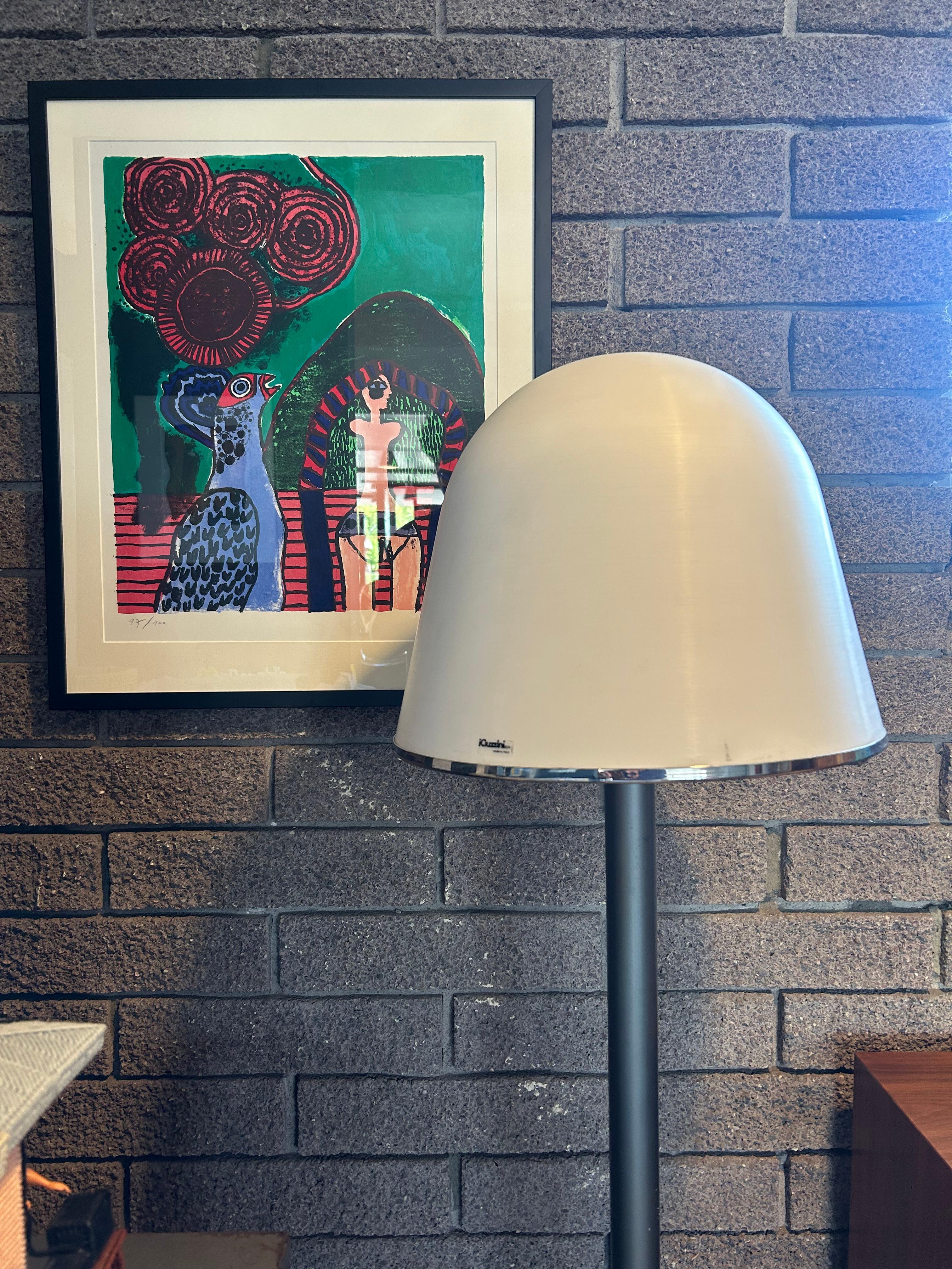 Late 20th Century Guzzini White & Chrome Italian Floor Lamp For Sale