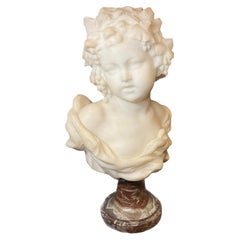 G.V. Vaerenbergh Allegory of Autumn White Marble Bust of a Young Girl