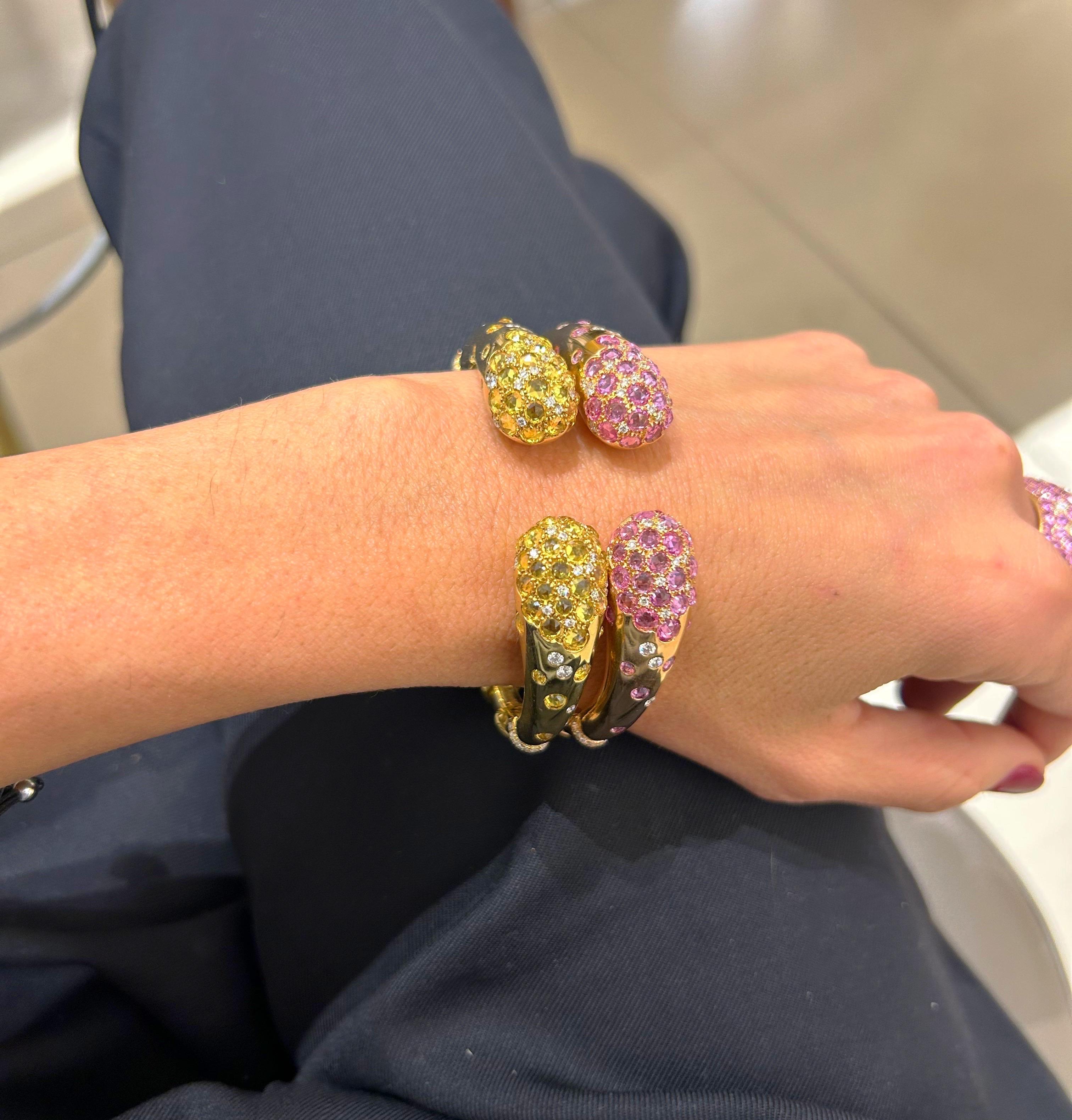g.Verdi für Cellini 18KT RG Armband mit 7,53 Karat rosa Saphir, .89 Karat Diamanten 1