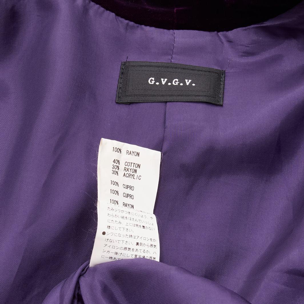 G.V.G.V. purple green tapestry jacquard dark velvet belted robe coat FR38 M For Sale 4