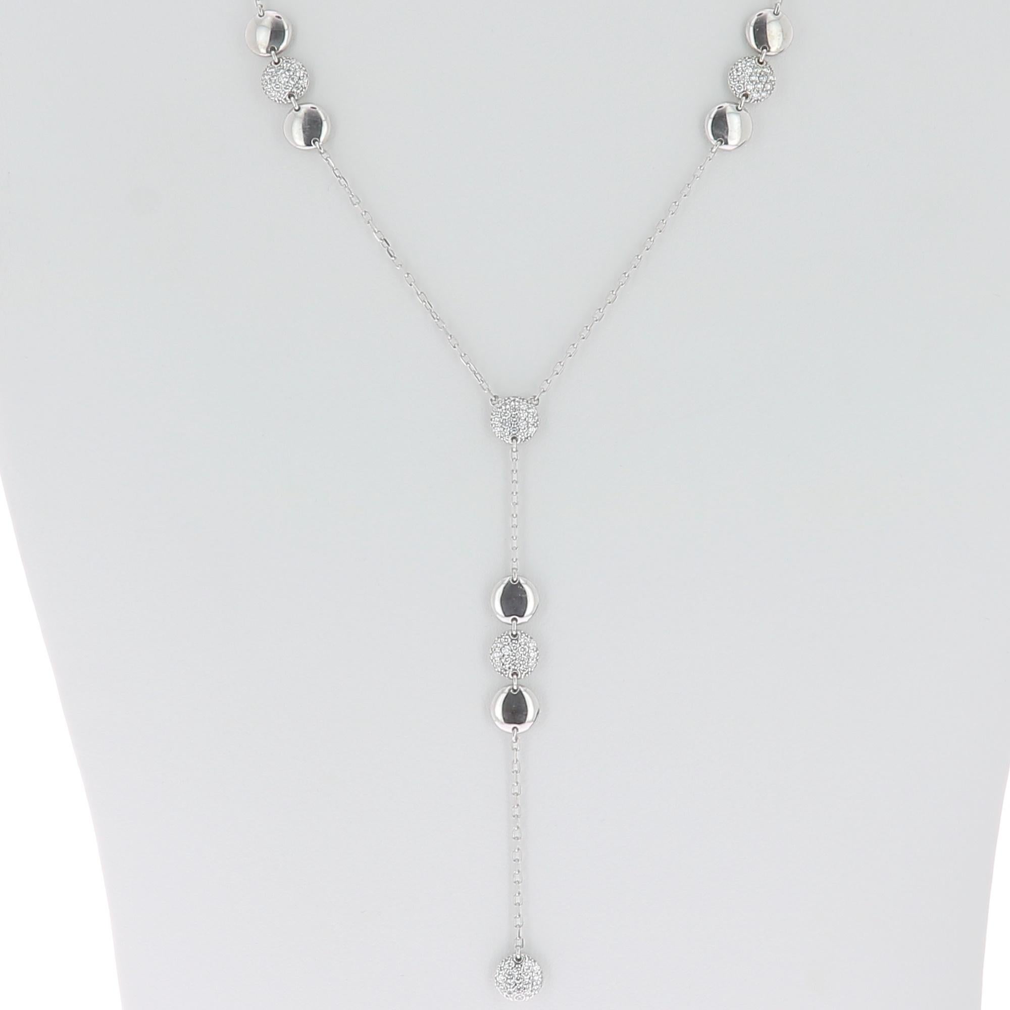 An amazing pendant necklace set with Round Diamonds weighing 0.75 Carats.
The diamonds are GVS grade. 
The Chain is 18K Yellow Gold. 
The Diamond Necklace weight 10.48 Grams(g).
The Necklace is also available in 18K White Gold, 18K Rose Gold.
