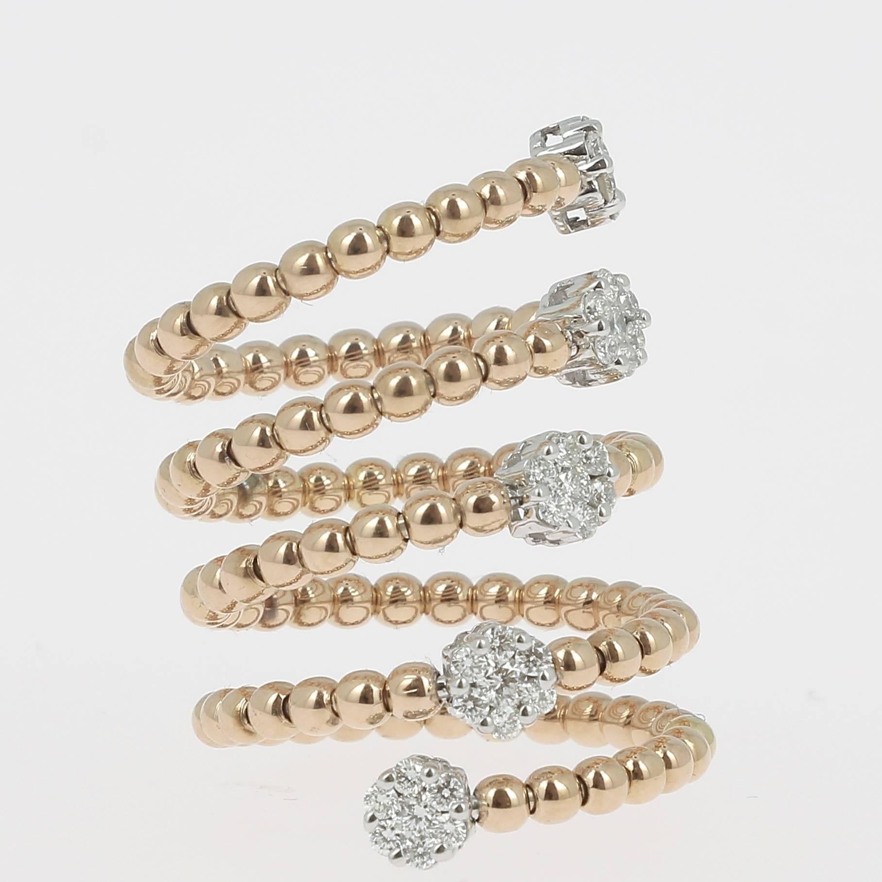 Women's 0.62 Carat GVS Diamond Ring 18K Yellow Gold / Round White Diamond Fashion Rings For Sale