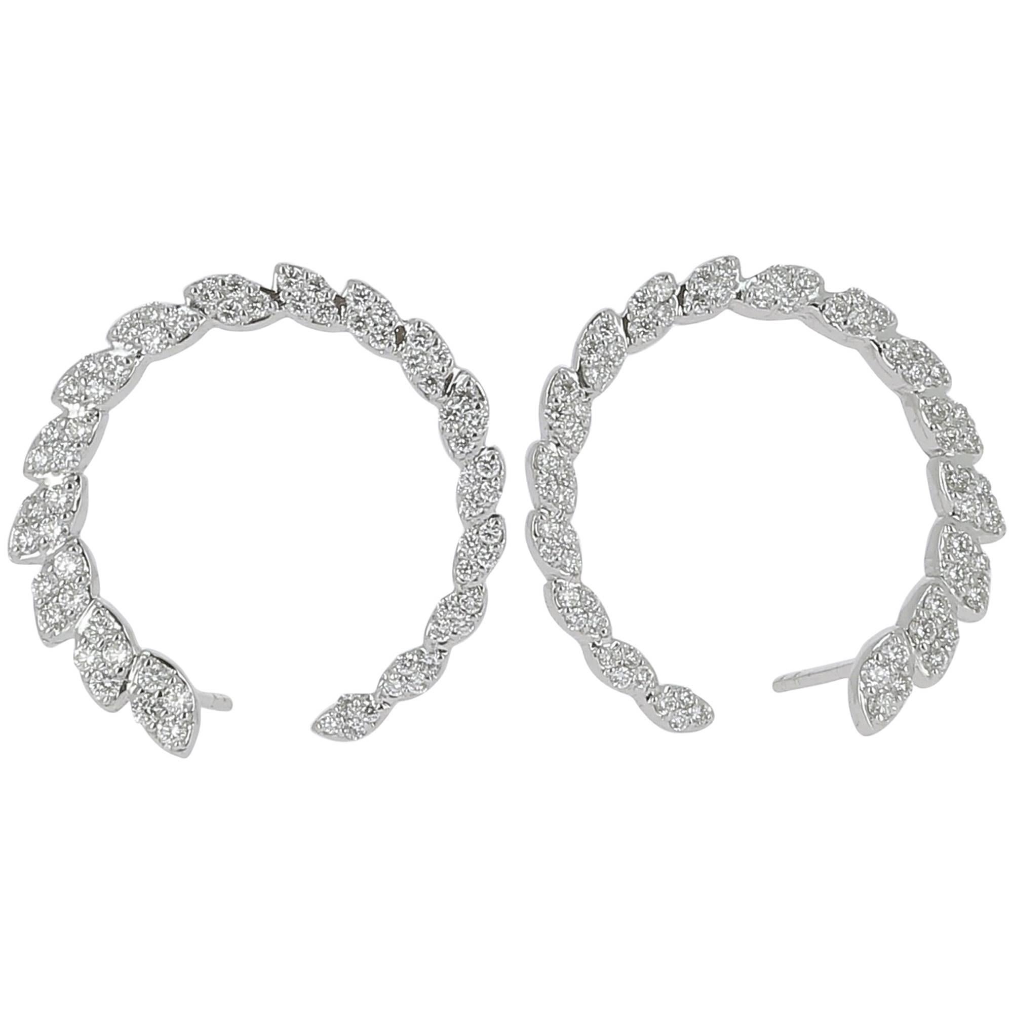 1.81 Carat GVS Round Diamond Clip-on Earrings 18K White Gold / Stud Earrings For Sale