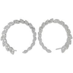 1.81 Carat GVS Round Diamond Clip-on Earrings 18K White Gold / Stud Earrings