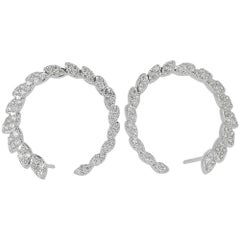 Clous d'oreilles à clip en or blanc 18 carats avec diamants ronds GVS de 1,81 carat