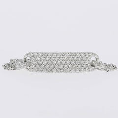 0.60 Carat GVS Round Diamonds Pave Bracelet /Chain Bracelet 18K White Gold