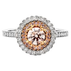 GW Certified 0.85ct White Gold Fancy Colored Diamond Ring