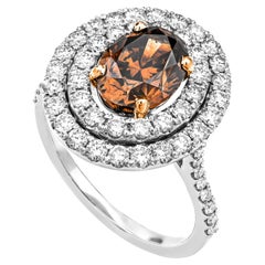 GW Certified 3.36ct White Gold Fancy Colored SI1 Diamond Ring