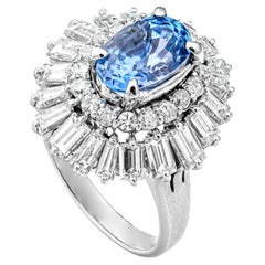 Bague en platine saphir certifiée GW de 5,80 ctw