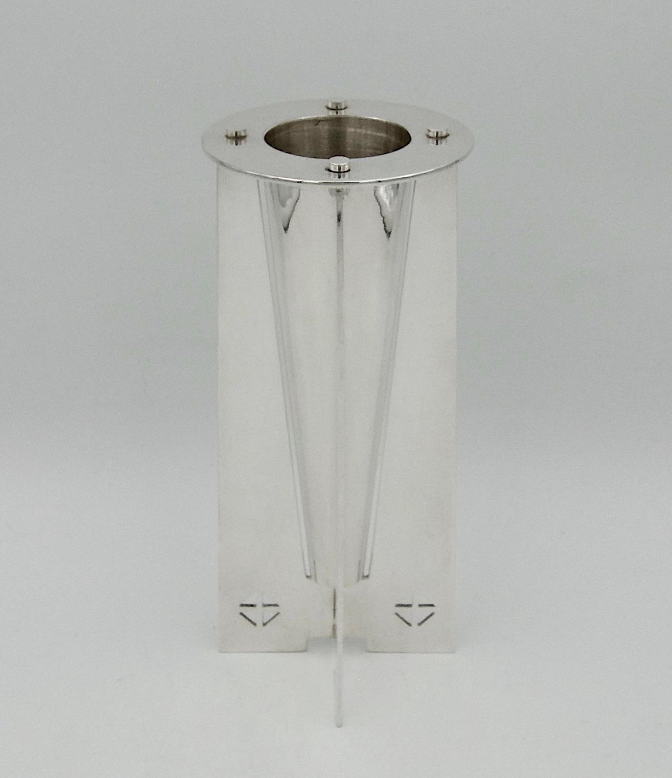 Italian Gwathmey Siegel for Swid Powell Courtney Vase in Silver-plate