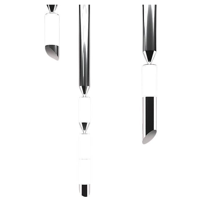 Gwen Contemporary Sculptural LED Chandelier, Solid Brass, Alabaster