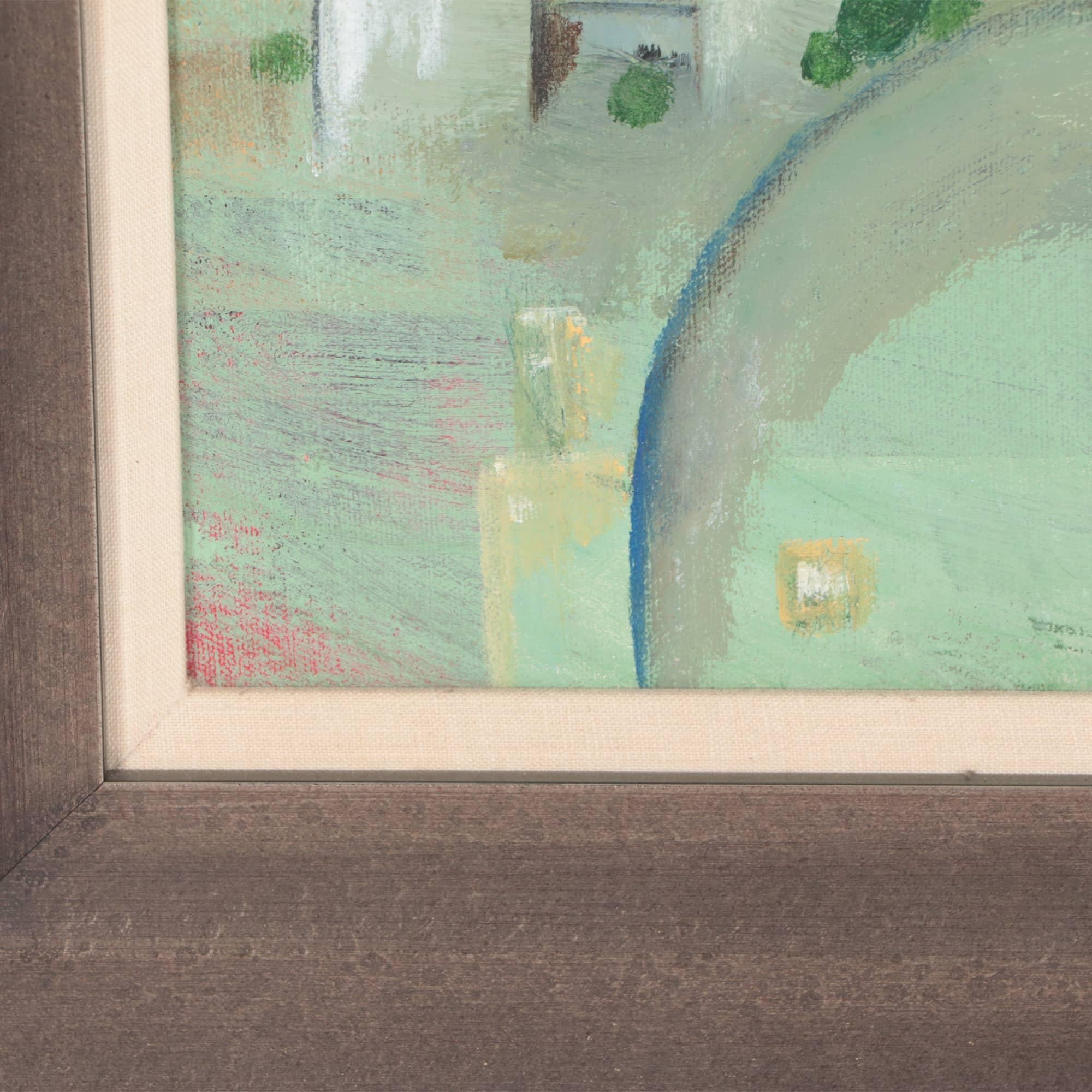 Peinture Gwen Freeman (américaine, 20e s) huile sur toile d'un paysage de rêve en vente