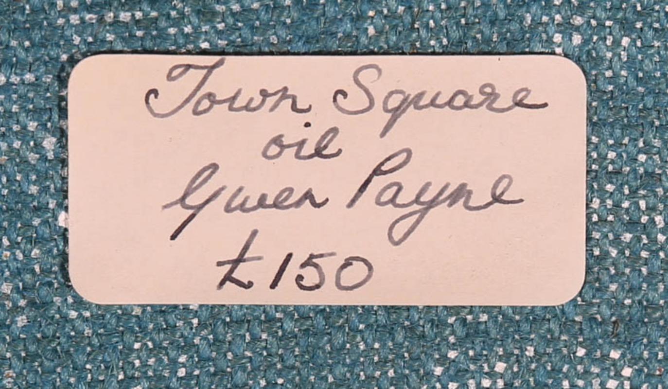 Gwen Payne - Framed 20th Century Oil, Town Square For Sale 3