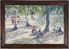 Gwen Payne - Framed 20th Century Oil, Town Square