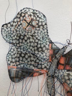 Siete mariposas blancas y negras - Instalación Escultura de mariposa de técnica mixta