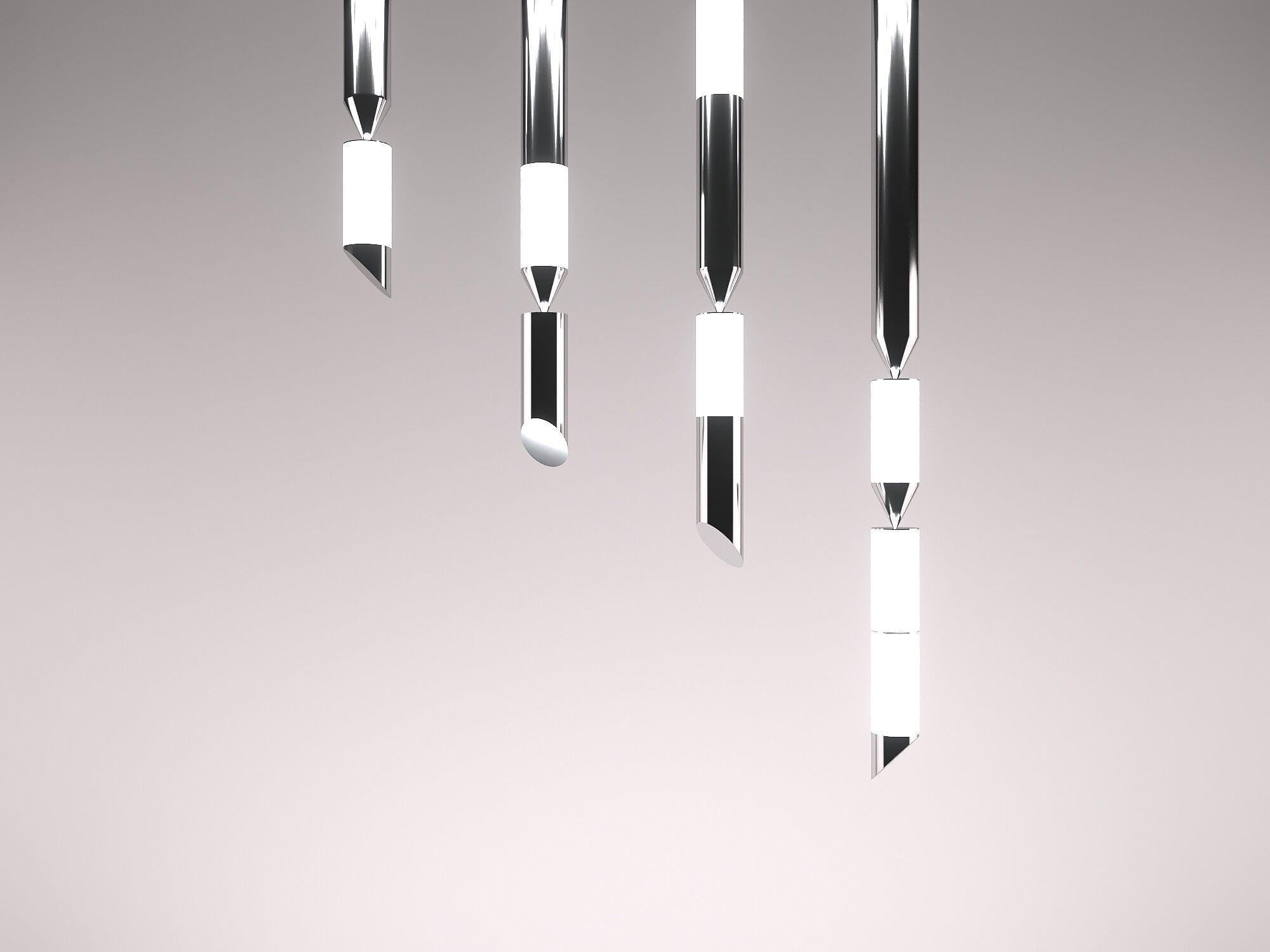 Ottone Ciondolo LED scultoreo contemporaneo singolo Gwen, ottone massiccio, Config 1 in vendita