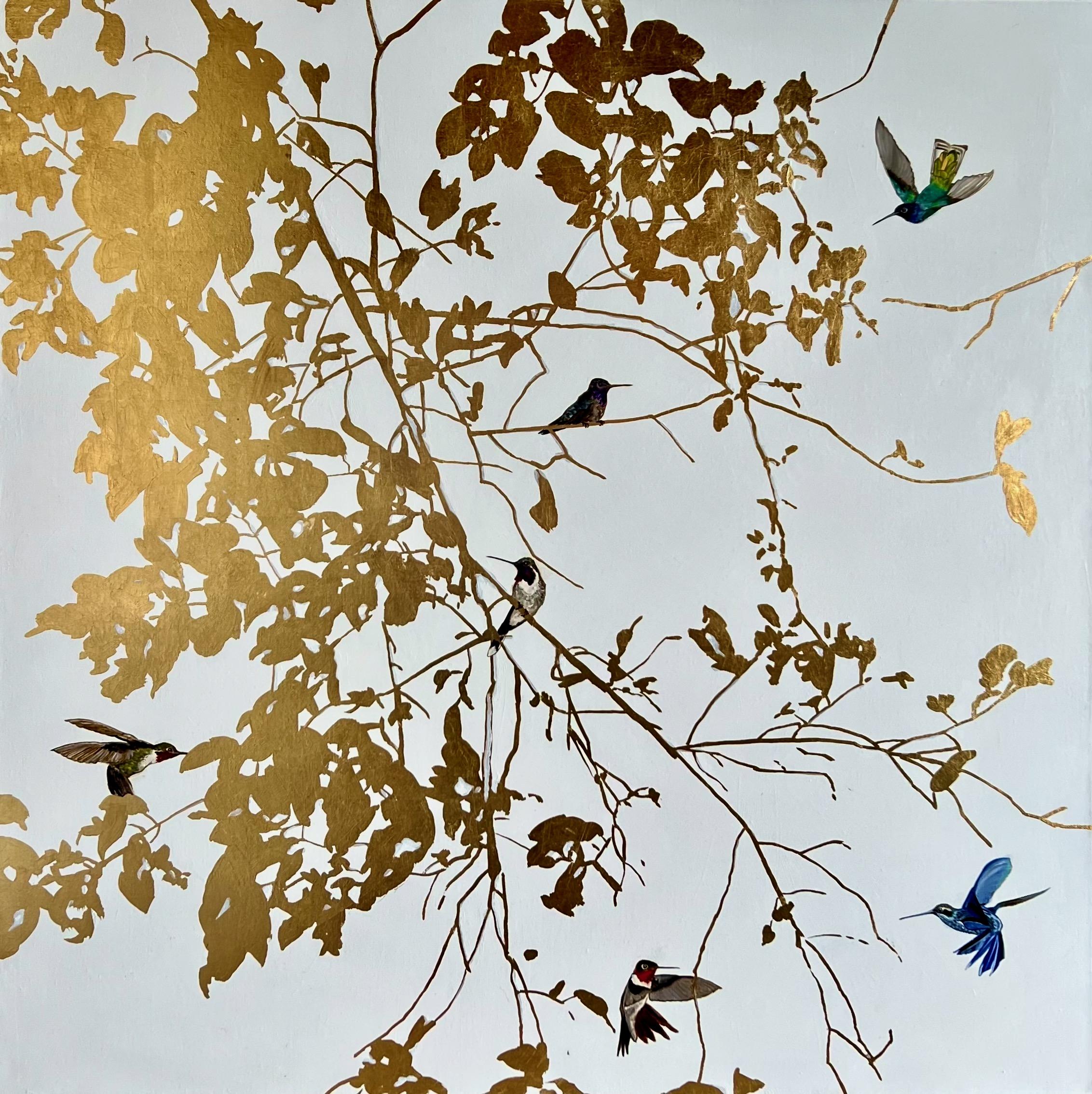 Gwen Wong Figurative Painting – Der sanfte Schutz der Dämmerung