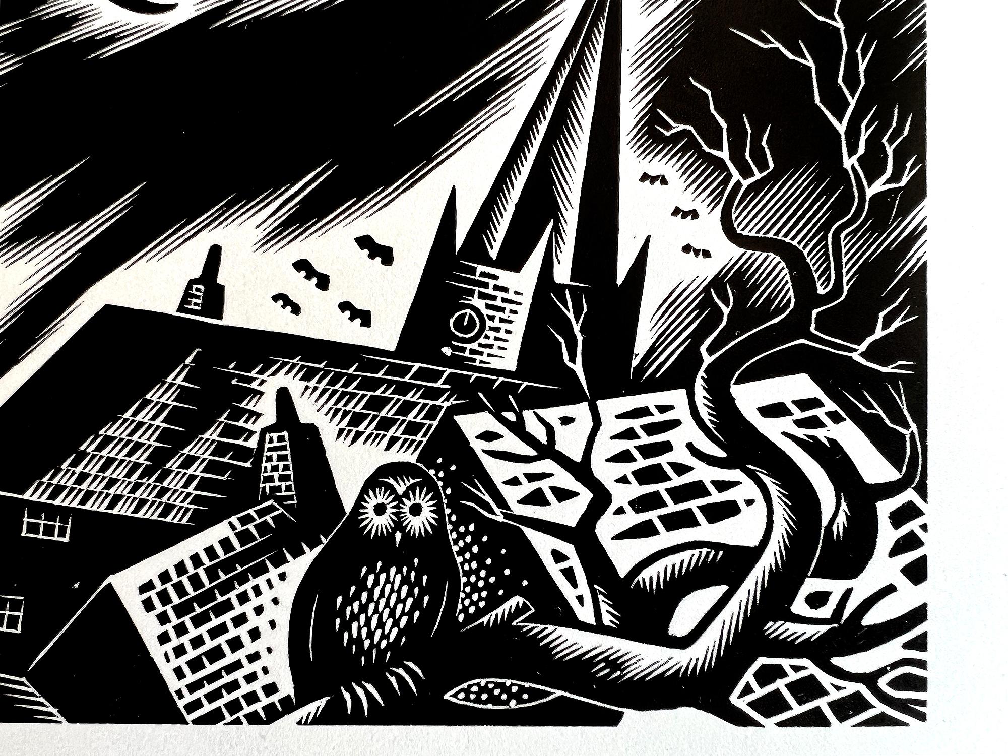 Midnight Madness - Hexen auf Nachtflug (Schwarz), Abstract Print, von Gwenda Morgan